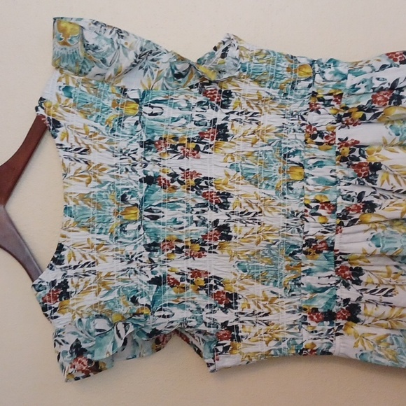 Anthropologie The Peregrine Floral Midi Dress SZ M Button Up Ruffle Sleeve NWOT - Picture 12 of 16